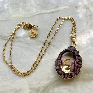 geode slice pendants necklace